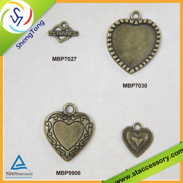 Wholesale alloy charms, heart shape charm, bulk heart charms
