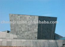 black slate stone wall