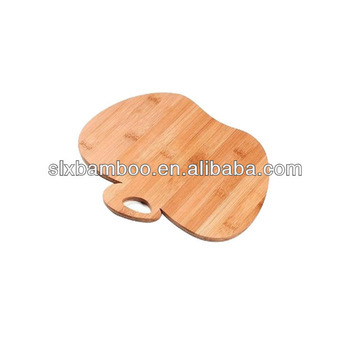 Apple shape bamboo board cutting