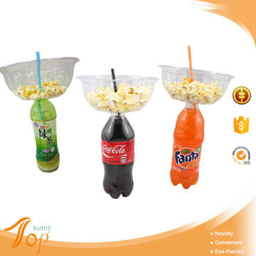 New Design Plastic Custom Printed Popcorn Bucket with Coco Bottle