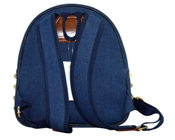 2020 New Washed Denim Backpack Fashion Rivet Retro Student Bag