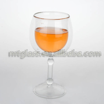 New products\custom clear double wall wine glass