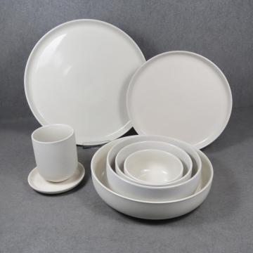 Color Glaze Dinnerware Set White