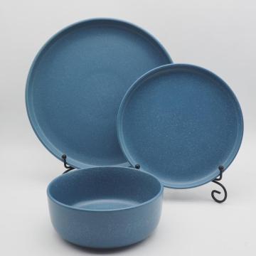 Blue stoneware dinnerware,stoneware colorful dinnerware sets,restaurant stoneware tableware
