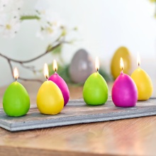 Multicolor Decorative Easter Egg Candles - 6 Piece Set for Home Easter Party