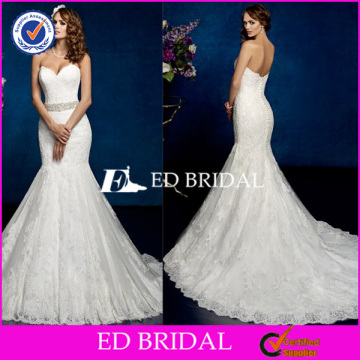 XL785 strapless lace mermaid low back 2014 bridal dresses to wear to a wedding with detachable sash