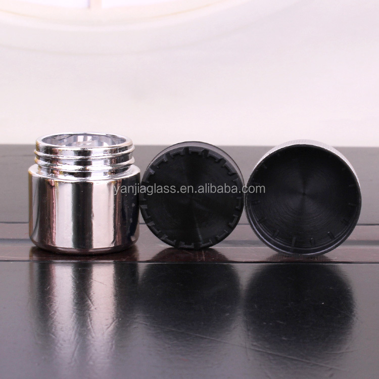 Electroplating 40ml 80ml 90ml 110ml empty child resistant glass storage container jars with lid