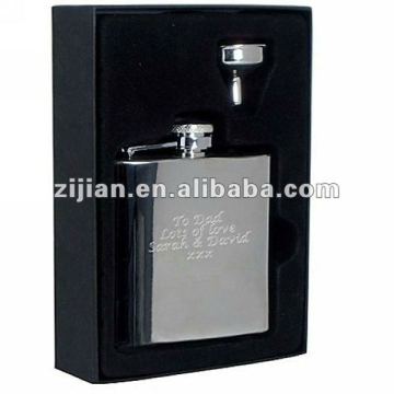 stainless steel hip flask gift set