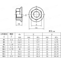 Ansi/asme m8 titanium hexadera nueces