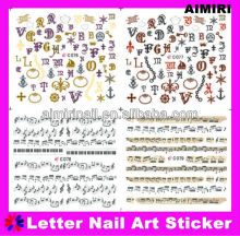 water decal letter melody nail sticker transfer decal C076-C079