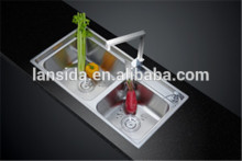 240mm deep double bowls SS sink