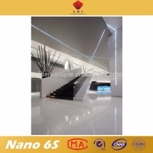Shinny white nano crystallized glass flooring panel
