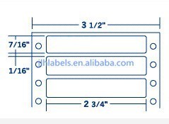 Item # 110158 Computer Labels 2-3/4 x 7/16 Single Width Dot Matrix Blank Labels