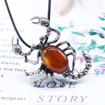 Crystal agate shell scorpion inlaid gem alloy Pendant