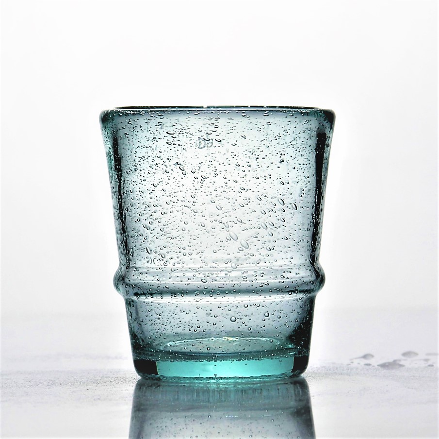 Green Bubbles Glass Drinkware