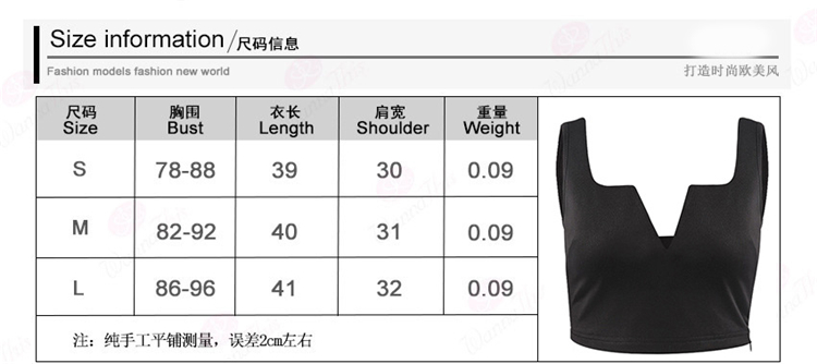 C3450 Sexy Crop Top V-Neck Vest Crop Tops T-Shirts Women Women Tops Blouses And T Shirts