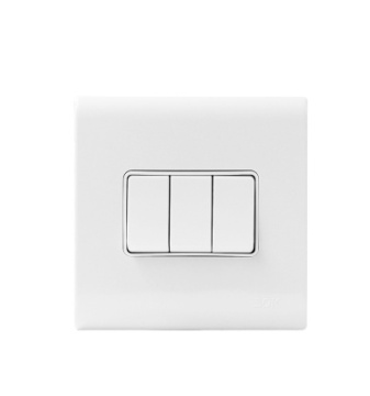 16AX250V 3Gang 1Way Light Switch White British switch