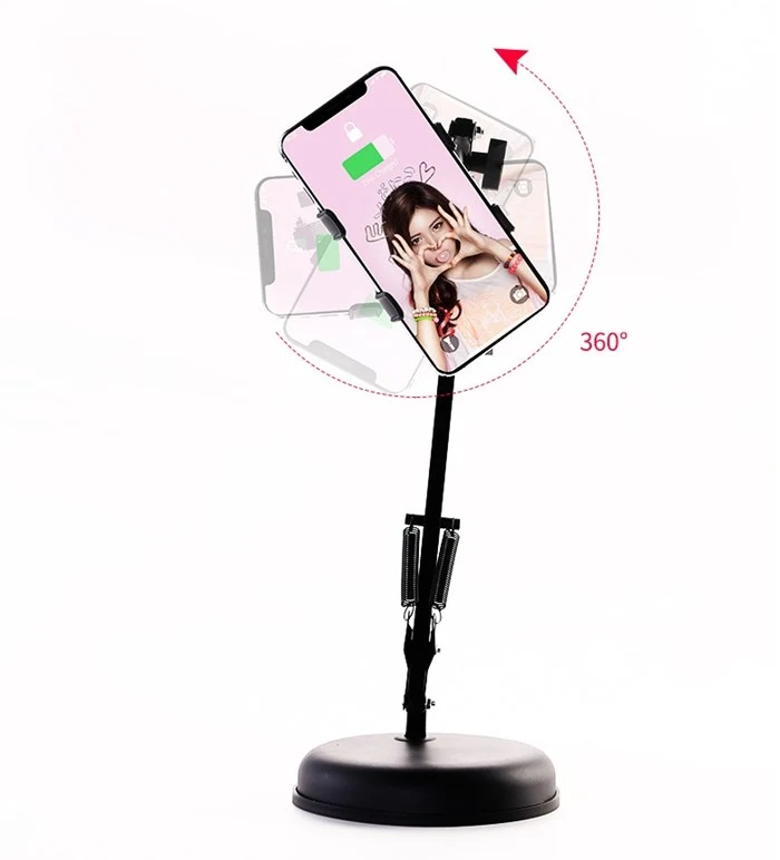 cellular Heavy Round Base Table Stand Arm Phone Tablet Holder