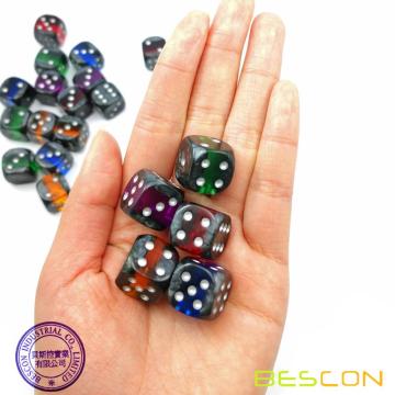 Bescon Mineral Rocks GEM VINES 6 Lados Juego de dados de 16 mm. Juego de 20 dados de 5/8 &quot;D6 de roca mineral en colores surtidos.