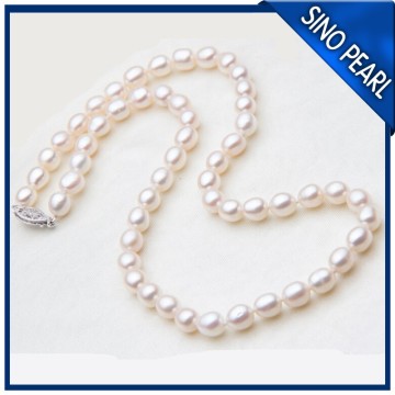 AAA 9-10MM Freshwater Pearl Necklace Glass Pearl Beads