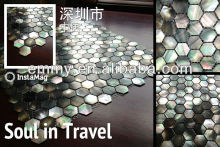 Black lip sea shell mosaic tile hexagon mother of pearl
