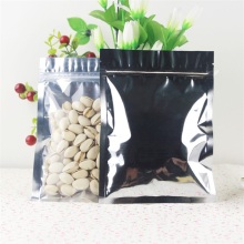 Front clear American almonds silver zipper bag