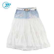 Hot Sale Children Long Skirts Summer Kids Girls Lace Skirts with Belt