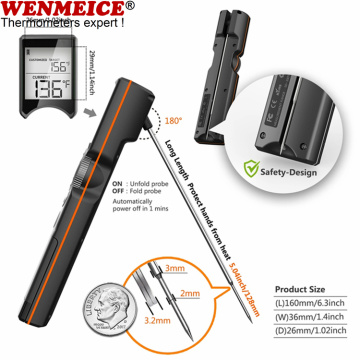 Thermomètre à viande à lecture instantanée pliable numérique étanche