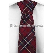 RED CHECKED POLYESTER TIE WITH 2016 FASHION DESIGN