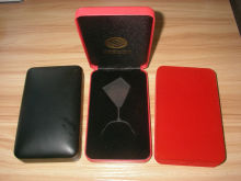 high quality flocking medallion box badge box PU metal gifts box