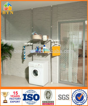 BYN 2-tier ajustable tension pole shelf rack DQ-0777-26