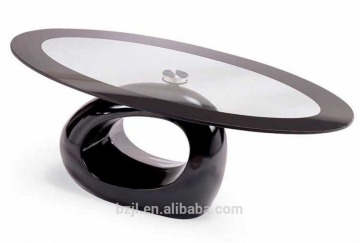 Oval glass top coffee table fiber glass coffee table morden design coffee table