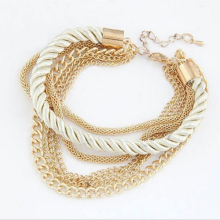 Goldkette geflochtenes Seil Multilayer Armband handgefertigt Geschenk