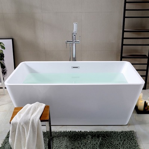 Classical Acrylic Freestanding rectangular massage bathtub