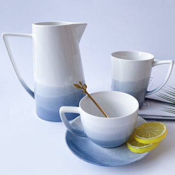 NEW ARRIVALS porcelain drinkware mug set ceramic milk cup and pot ceramic coffee and tea pot cup suit