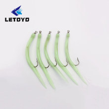 LETOYO Rubber Eel Hook Tubes - Stainless Steel Fishing Hooks 4.5''-7.5''