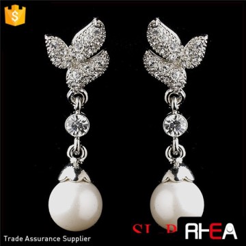 Factory Directly Wedding Pearls Earring Elegant Silver White Earring Set