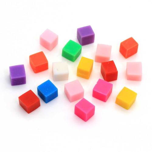 8*8MM No Hole Colorful Small Cube Polymer Clay Mud Clay Slime Filling For Children Toys Diy Phone Shell Decoration