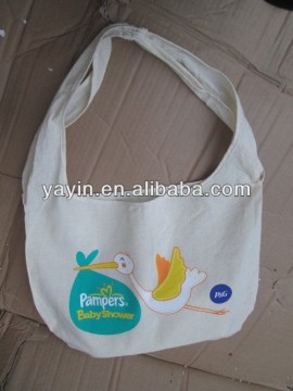 New design cotton shoulder bag/organic cotton messenger bag/cotton mother bag