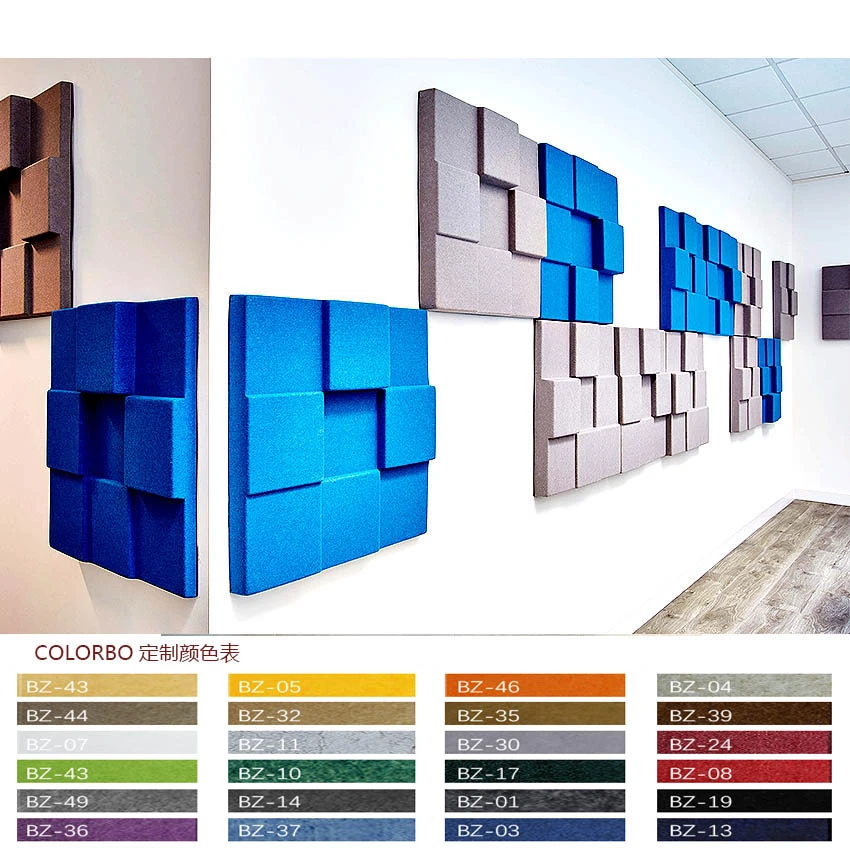 Wall 3D Board Wall Panel Covering 3D Polyester Fiber Acoustic Panel