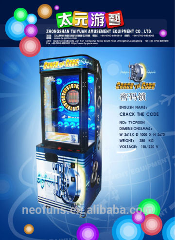 new arcade crane game machines/Crack The Code