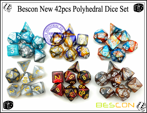 Bescon New 42pcs Polyhedral Würfel Set-5 Bescon New 42pcs Polyhedral Dice Set-5