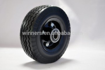 150mm solid flat free wheel PU foam filled wheel