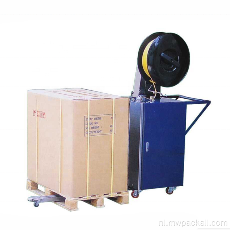 Online servicemodel Semi Automatic Mobile Pallet Strapping Machine voor hot sale