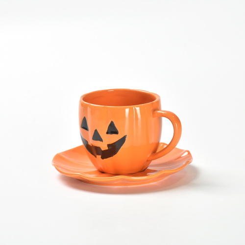 Halloween Kürbis Cappuccino Kaffee Keramik -Espresso -Tasse