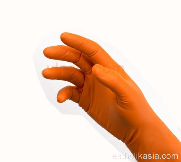 Guantes de examen médico de nitrilo naranja de 9 pulgadas