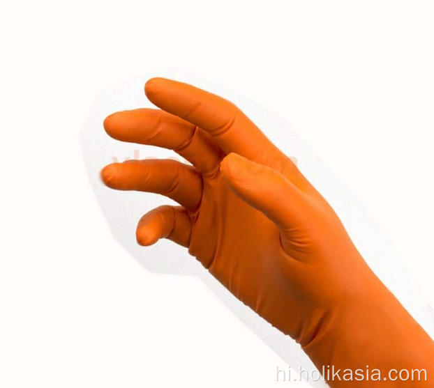 9 इंच नारंगी नाइट्राइल मेडिकल परीक्षा दस्ताने