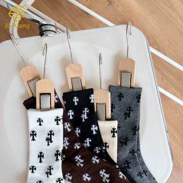 Korean Cross Flower High Socks Autumn/Winter Sports Socks