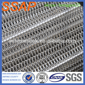 Metal spiral wire mesh belt,wire mesh conveyor belt