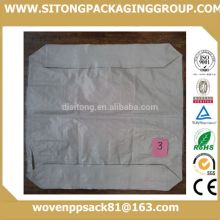 kraft lamination handling pp woven flat bottom cement bag